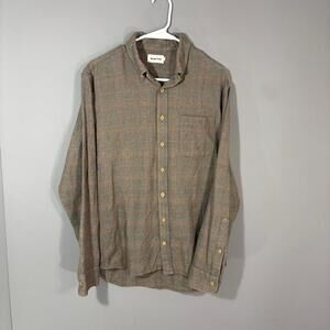 Taylor Stitch Shirt Mens 40 Beige Plaid Long Sleeve Button Up Organic Cotton